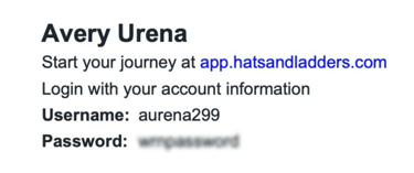 Screenshot of Account Login Information